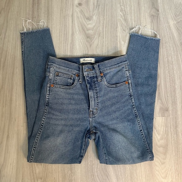 Madewell 10” High-Rise Skinny Jeans-Raw Hem Sz 24 - Picture 5 of 13